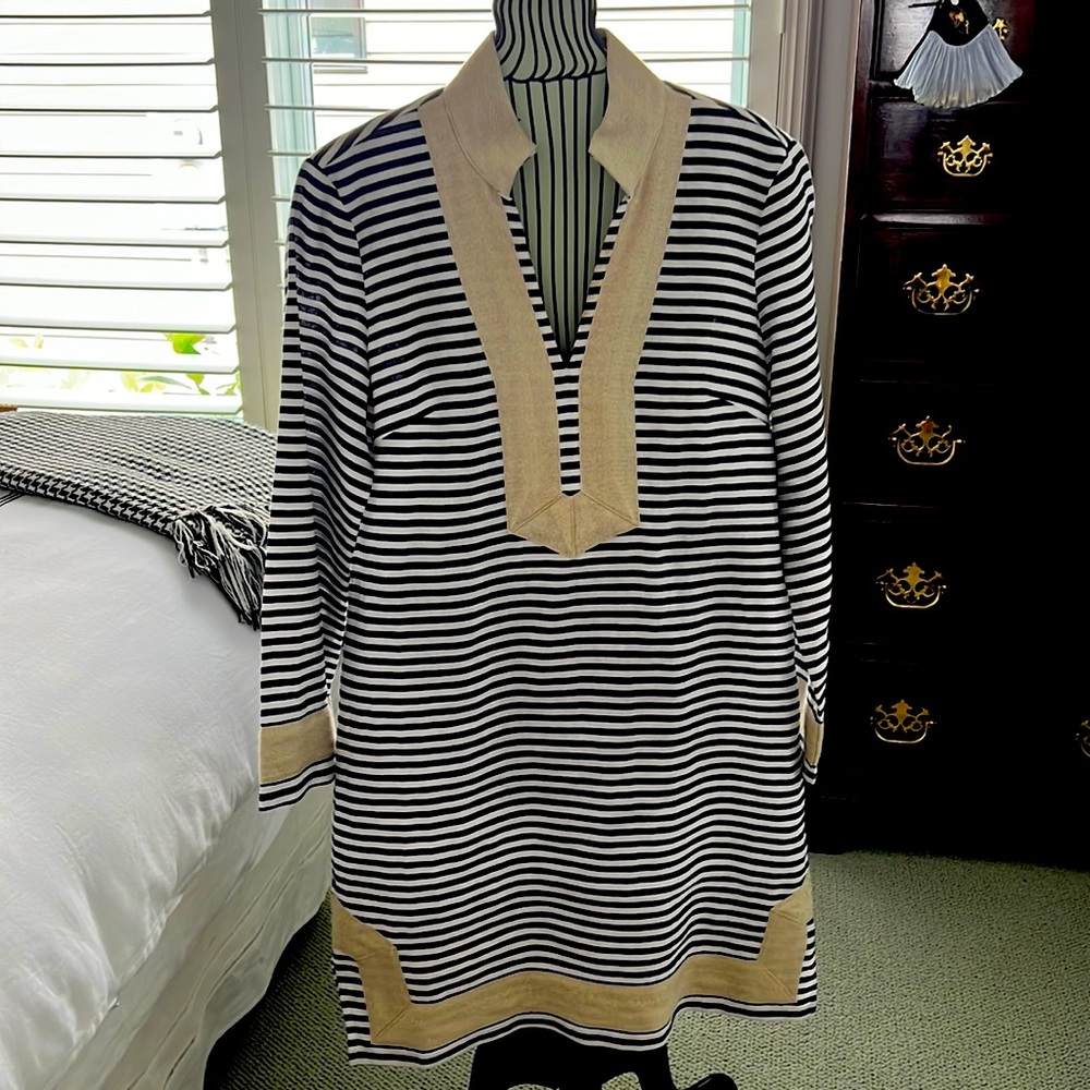 Navy and gold Sail to Sable dress